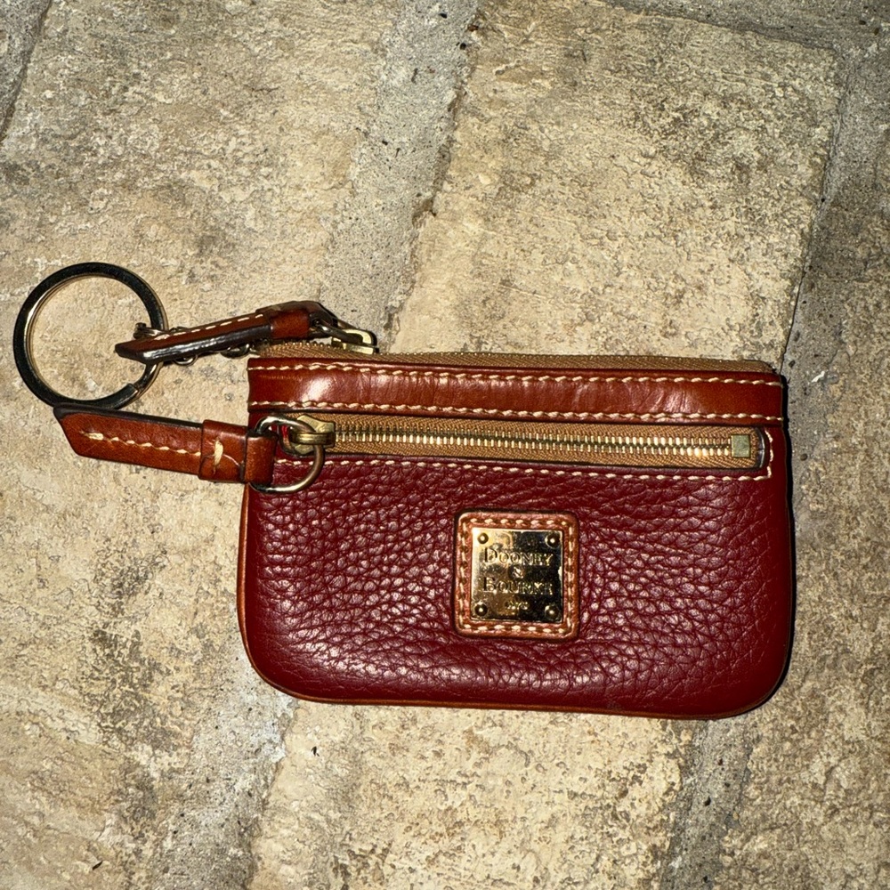 Dooney & Bourke Burgundy Leather Keychain Pouch